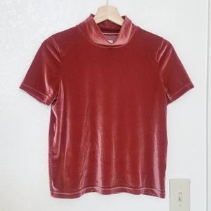 Madewell Velvet Mockneck Blouse